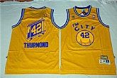 Golden State Warriors #42 Nate Thurmond Yellow Cityscape Swingman Stitched Jersey,baseball caps,new era cap wholesale,wholesale hats